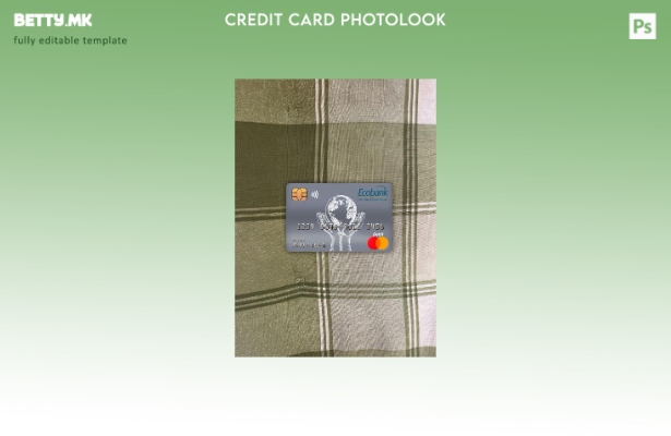 Модерен стил на предниот шаблон за фотографски изглед на главната дебитна картич